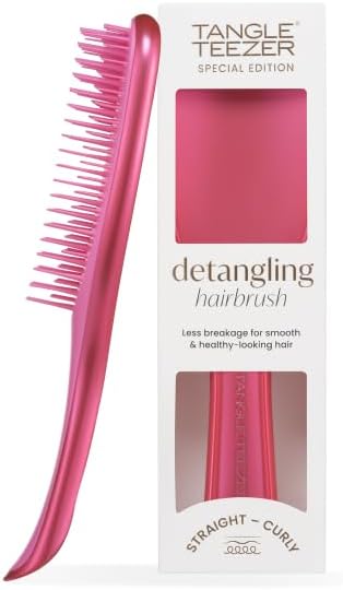 2025 Ultimate Detangler Chrome Hairbrush | for Wet & Dry Hair | Detangles All Hair Types | Reduces Breakage, Eliminates Knots | Two-Tiered Teeth & Comfortable Handle | Mauve Copper