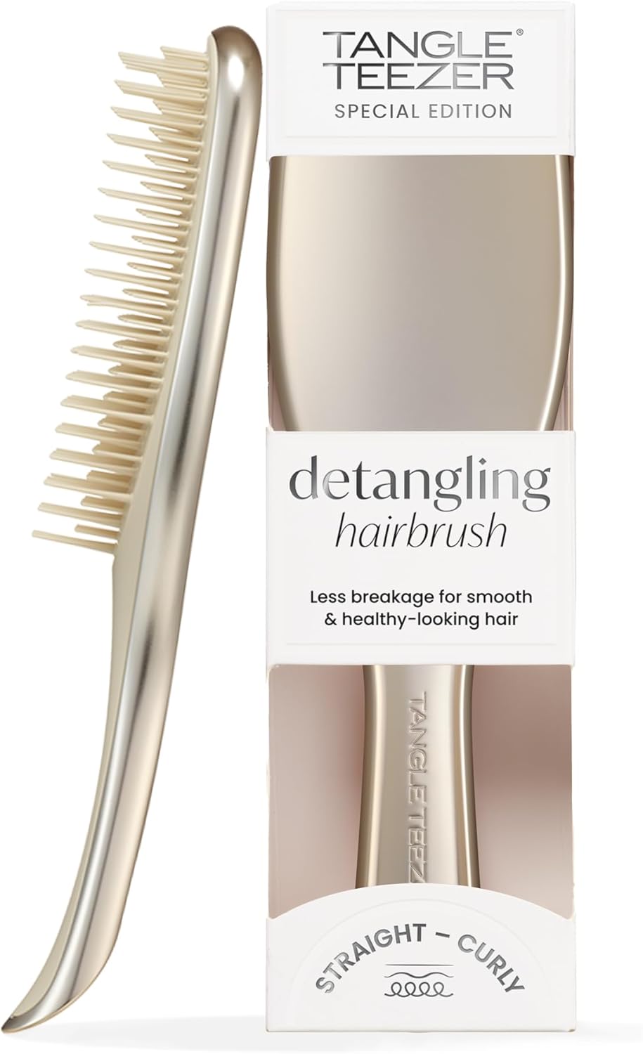 2025 Ultimate Detangler Chrome Hairbrush | for Wet & Dry Hair | Detangles All Hair Types | Reduces Breakage, Eliminates Knots | Two-Tiered Teeth & Comfortable Handle | Mauve Copper