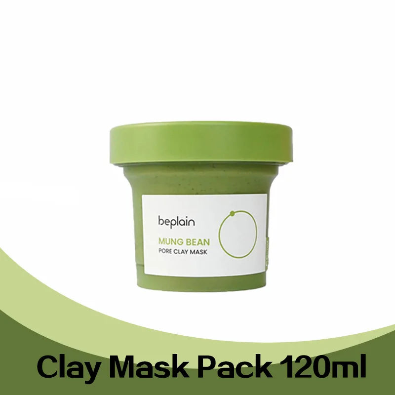 2026 Brand New Beplain Green Bean Sensitive Skin Gentle Facial Cleanser+Mud Mask+Makeup Removal Oil Care Set