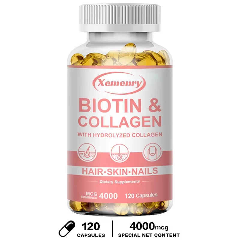 2026 Biotin and Collagen Supplement, Vegan Capsules Non-Gmo, Gluten-Free