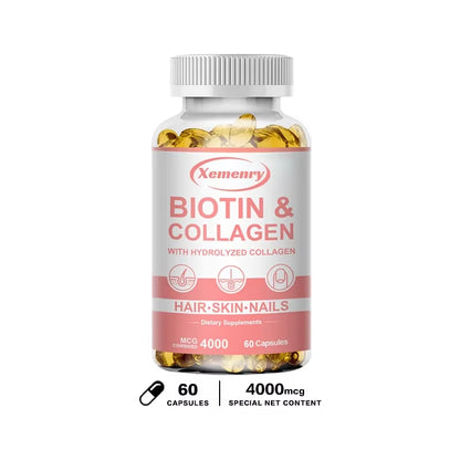 2026 Biotin and Collagen Supplement, Vegan Capsules Non-Gmo, Gluten-Free