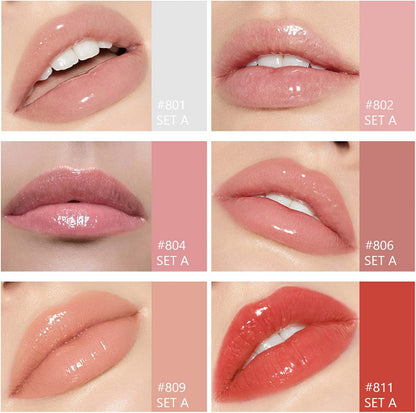 6Pcs Liquid Lipstick Makeup Set Kit, Long Lasting Waterproof Hydrating Glitter Lip Gloss Lip Glaze Set, Pigmented Lip Makeup Gift Sets for Girls and Women