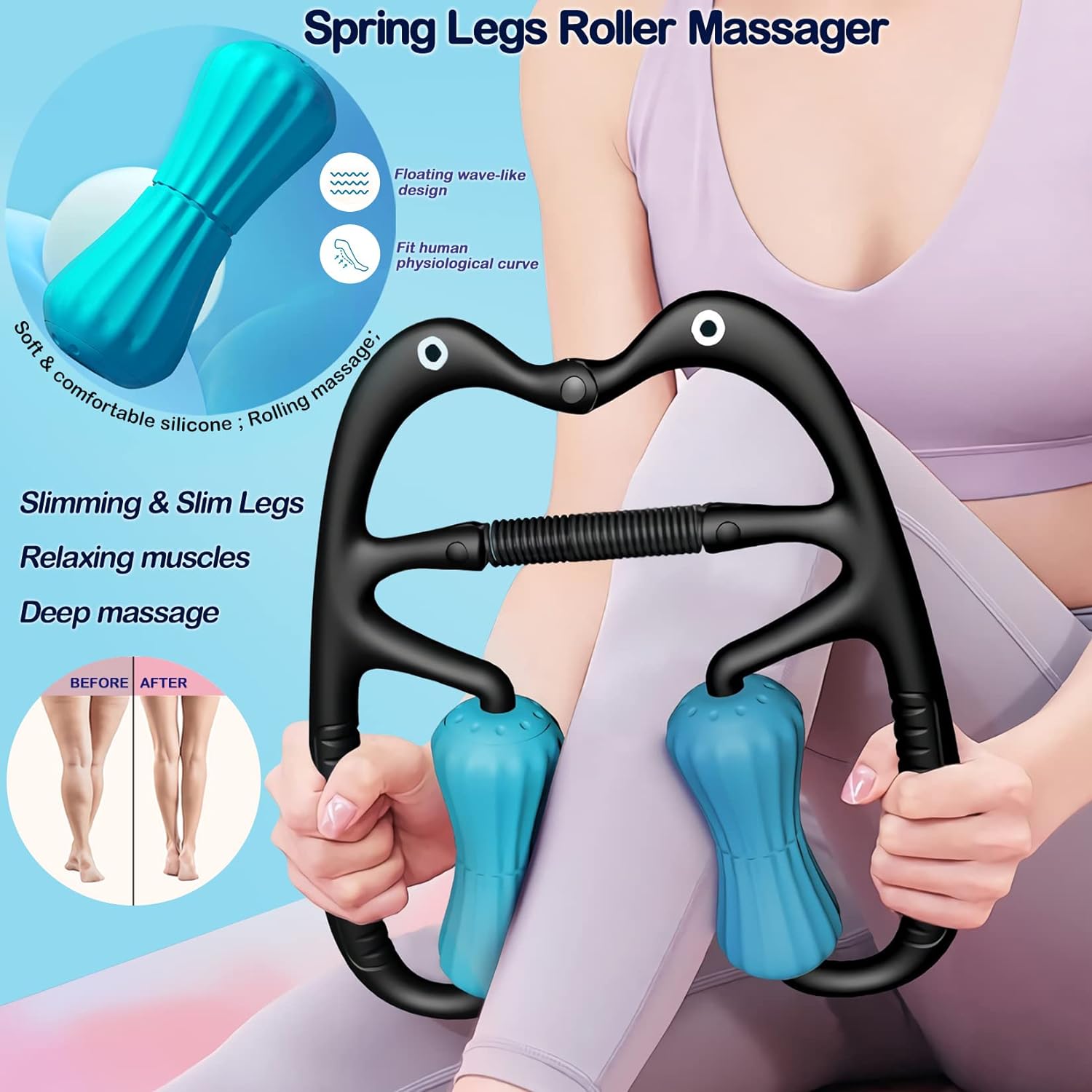 "Ultimate Leg Relief: Deep Tissue Muscle Roller for Therapeutic Leg Massage, Cellulite Reduction, and Muscle Recovery"