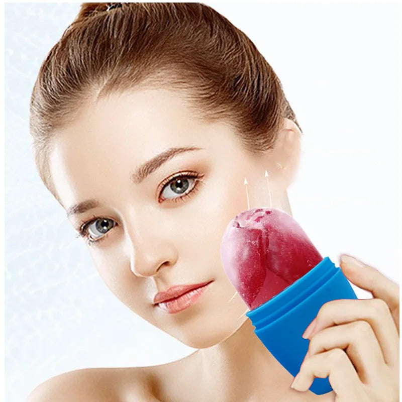 "Revitalize your Skin with our Silicone Ice Roller Cube Trays - Ultimate Face Massager for Acne Reduction, Pore Shrinkage, and Youthful Skin Care"