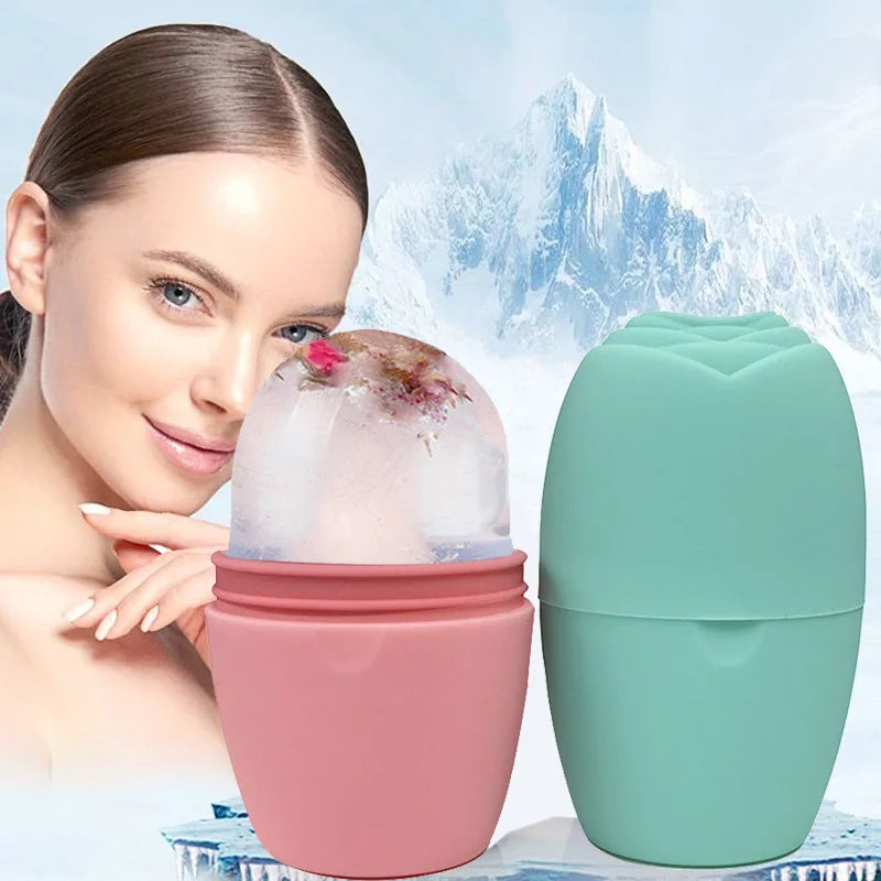 "Revitalize your Skin with our Silicone Ice Roller Cube Trays - Ultimate Face Massager for Acne Reduction, Pore Shrinkage, and Youthful Skin Care"