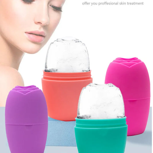"Revitalize your Skin with our Silicone Ice Roller Cube Trays - Ultimate Face Massager for Acne Reduction, Pore Shrinkage, and Youthful Skin Care"