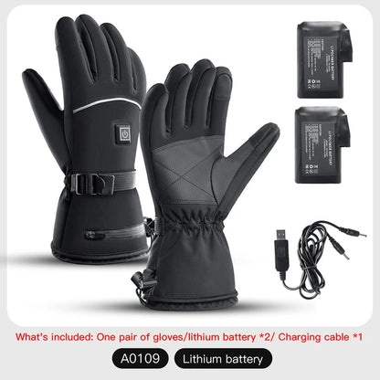 Professional Title: "Premium Waterproof Rechargeable Heated Gloves for Winter Sports and Outdoor Activities"