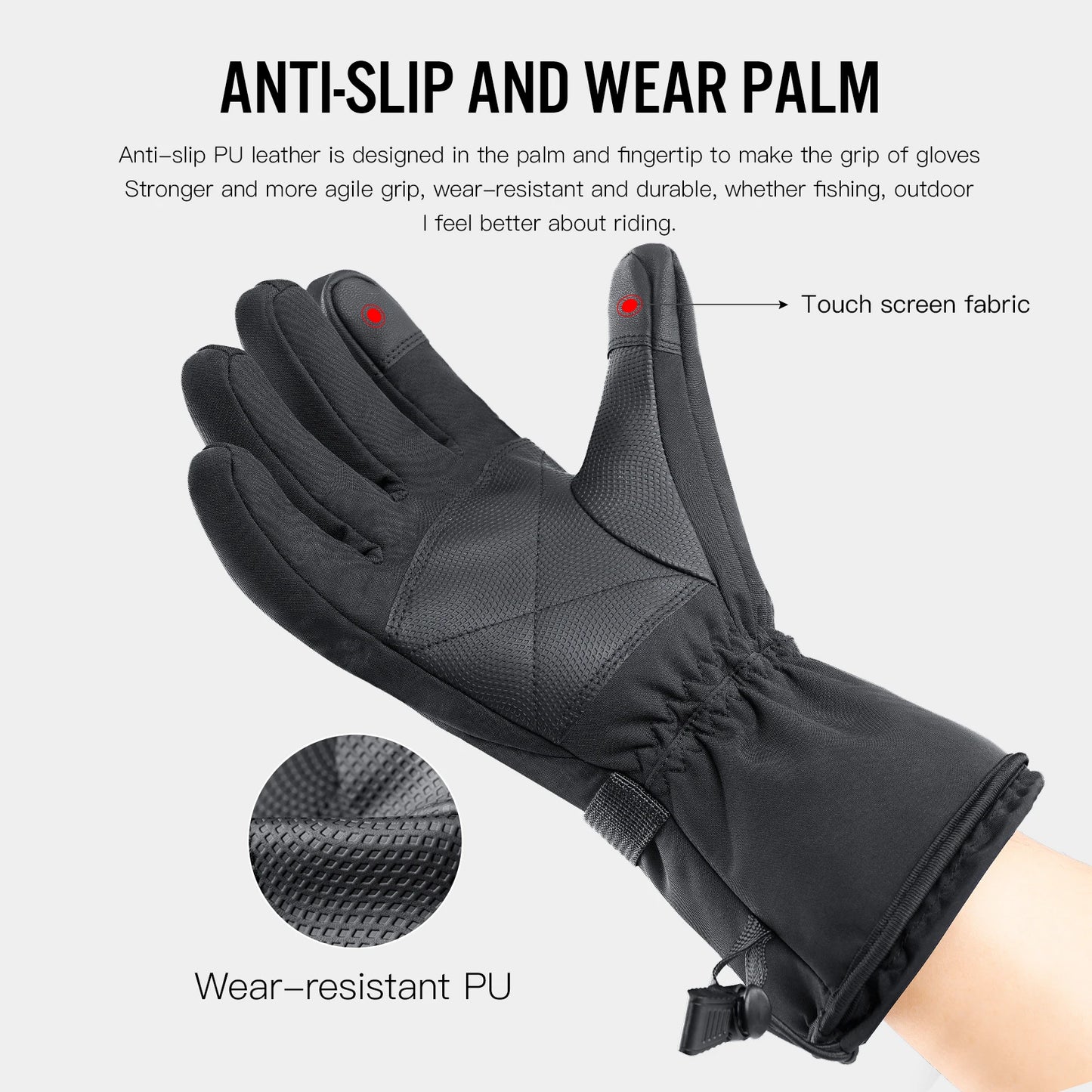 Professional Title: "Premium Waterproof Rechargeable Heated Gloves for Winter Sports and Outdoor Activities"