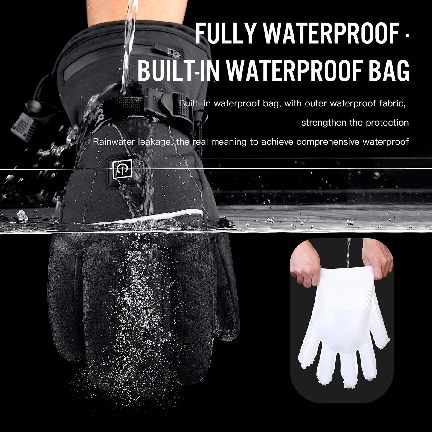 Professional Title: "Premium Waterproof Rechargeable Heated Gloves for Winter Sports and Outdoor Activities"