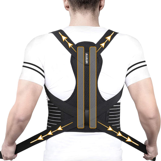 Posture Corrector Men and Women-Back Brace Back Support Belt with Breathable Adjustable Elastic Bands Back Straightener Improve Lumbar Support Belt Lower Back Pain Relief (Waist 27'- 51')