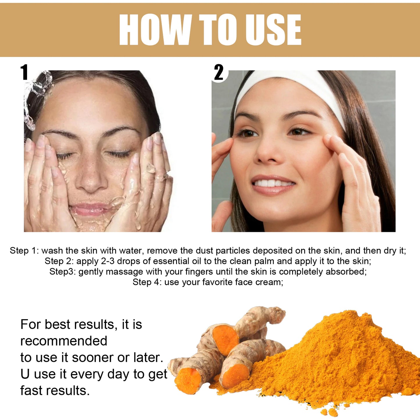 Turmeric Melasma Whitening Correcting Serum Facial Care Essence Oil Dark Spot Removal Brighten Skin Fade Pigment Freckle Melanin