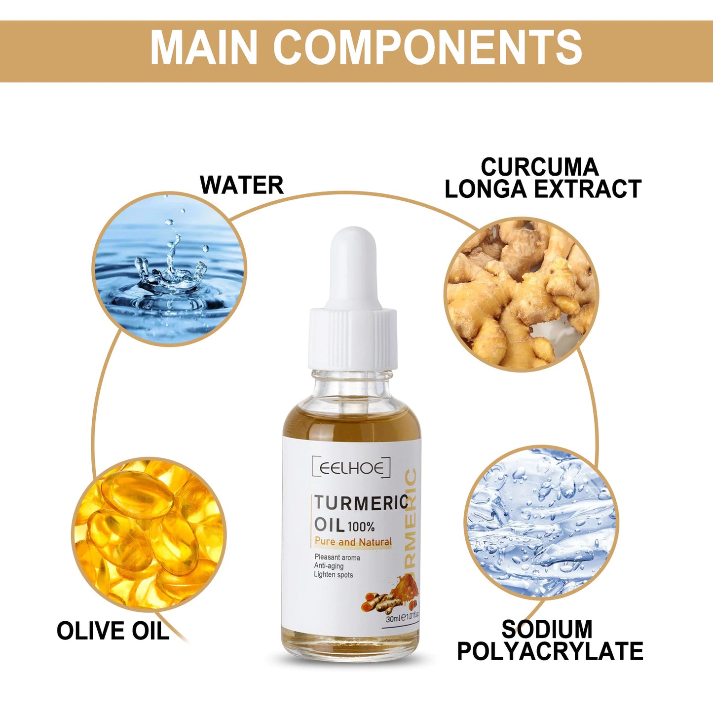 Turmeric Melasma Whitening Correcting Serum Facial Care Essence Oil Dark Spot Removal Brighten Skin Fade Pigment Freckle Melanin